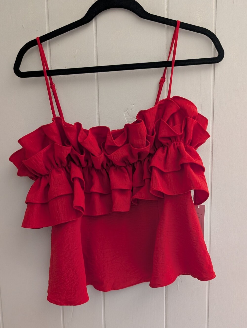 NWT Sienna Sky Red Ruffle Crop Top